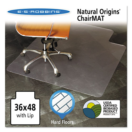 E.S. Robbins 36 x 48 Chair Mat for Hard Surface Floors in Clear