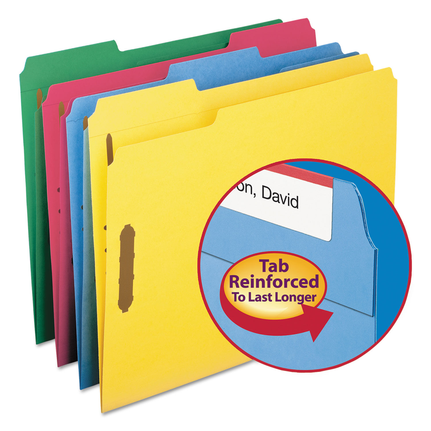File Boxes Top Tab Colored Fastener Folders, 0.75 Expansion, 2 Fasteners, Letter Size, Green Exterior, 50/Box Green File Folders