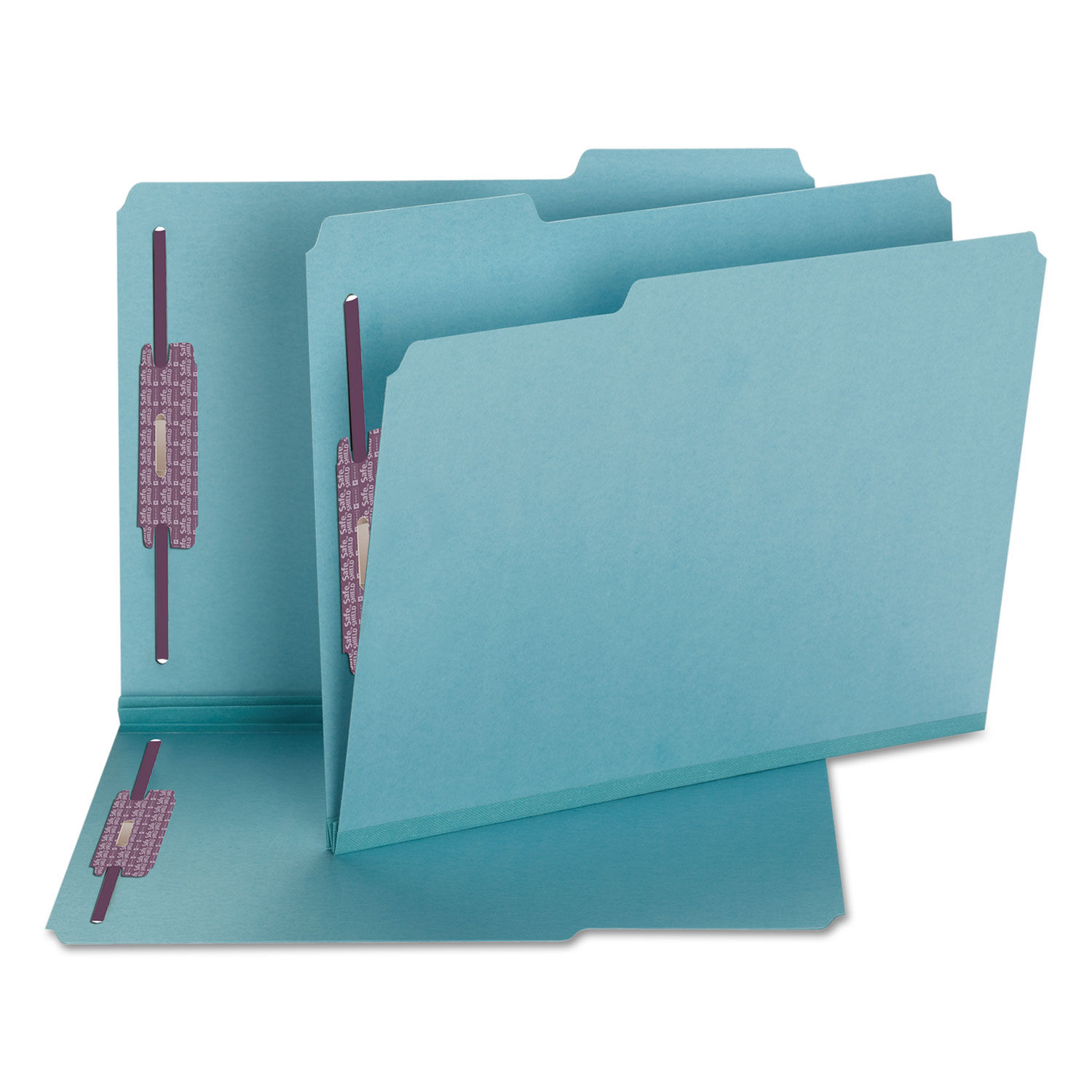 Colored Pressboard Folders with Two SafeSHIELD Coated Fasteners by