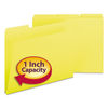 SMD21562 - Expanding Recycled Heavy Pressboard Folders, 1/3-Cut Tabs: Assorted, Letter Size, 1" Expansion, Yellow, 25/Box