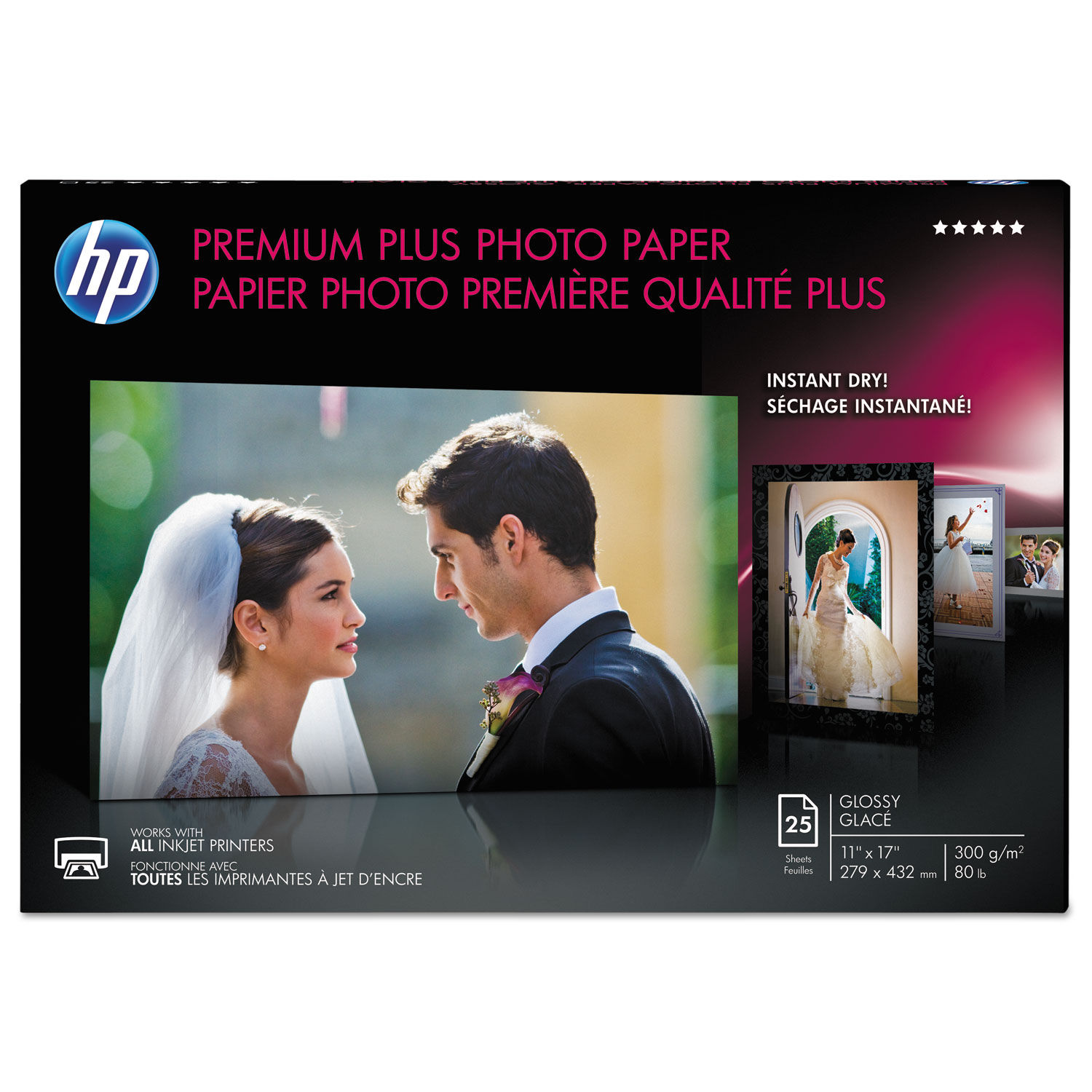 Papier photo imprimante HP Premium Plus - Brillant - Papier d