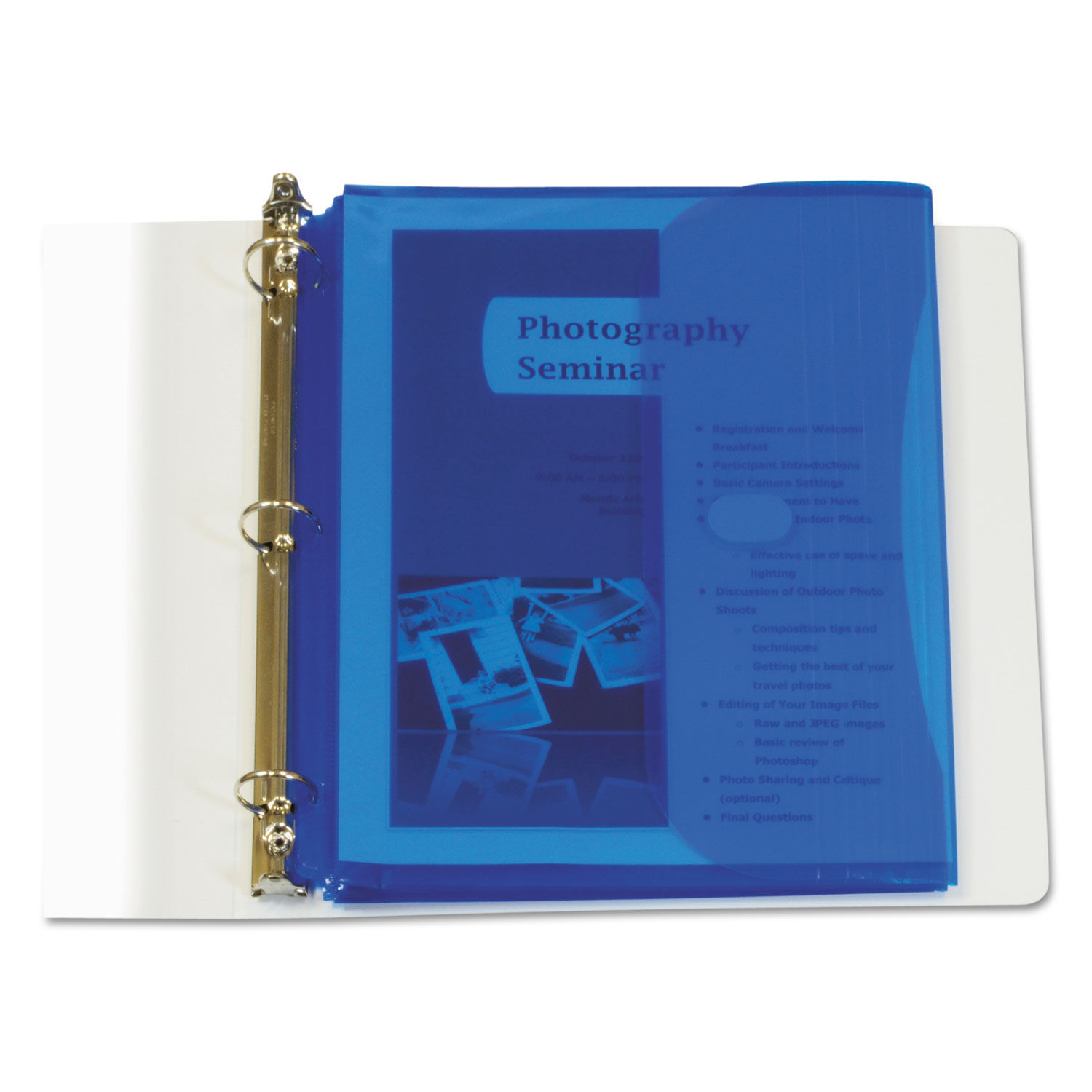C-Line Products 57535 Poly Binder Pockets 11 1/2 X 9 1/4 Blue 5/pack for sale online 