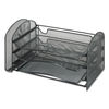 SAF3265BL - Mesh Desk Organizer, 1 Vertical/3 Horizontal Sections, Steel Mesh, 16.25 x 9 x 8, Black