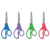 ACM14231 - Student Scissors with Antimicrobial Protection, Pointed Tip, 7" Long, 3" Cut Length, Randomly Assorted Straight Handles