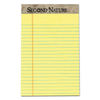 TOP74840 - Second Nature Recycled Ruled Pads, Narrow Rule, 50 Canary-Yellow 5 x 8 Sheets, Dozen