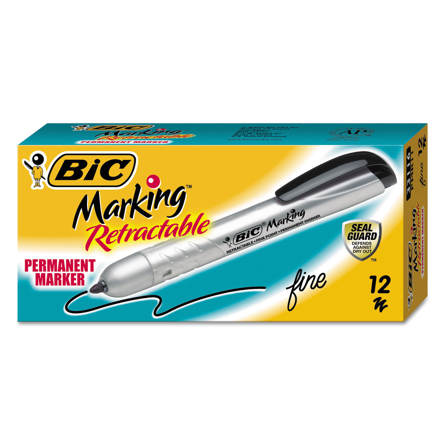 Bic Intensity Retractable Permanent Marker - Black, Fine Point