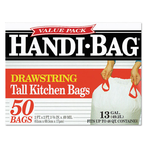 Nice Drawstring Tall Kitchen Trash Bag - 50 ct