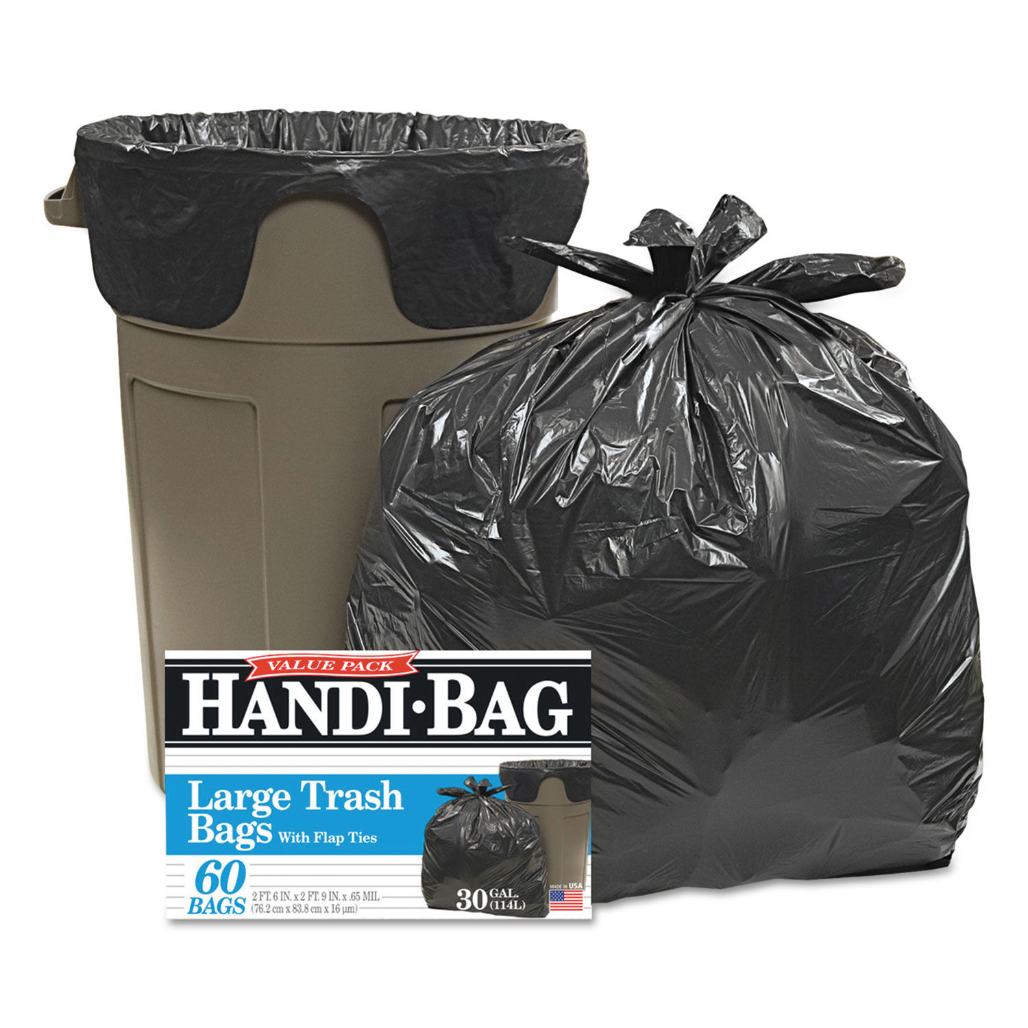 Handi-Bag Super Value Pack, 8 gal, 0.6 mil, 22 x 24, White