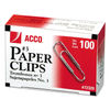 ACC72320 - Paper Clips, #3, Smooth, Silver, 100 Clips/Box, 10 Boxes/Pack