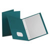 OXF57755 - Twin-Pocket Folders with 3 Fasteners, 0.5" Capacity, 11 x 8.5, Teal, 25/Box