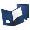 OXF57402 - Poly Twin-Pocket Folder, 100-Sheet Capacity, 11 x 8.5, Opaque Dark Blue