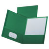 OXF53434 - Linen Finish Twin Pocket Folders, 100-Sheet Capacity, 11 x 8.5, Hunter Green, 25/Box