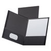 OXF53406 - Linen Finish Twin Pocket Folders, 100-Sheet Capacity, 11 x 8.5, Black, 25/Box