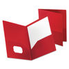 OXF57411 - Poly Twin-Pocket Folder, 100-Sheet Capacity, 11 x 8.5, Opaque Red