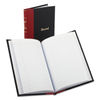 BOR96304 - Record and Account Book with Red Spine, Custom Rule, Black/Red/Gold Cover, 7.5 x 5 Sheets, 144 Sheets/Book