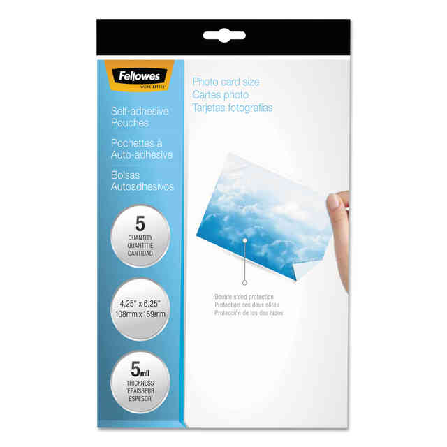 SelfAdhesive Laminating Pouches by Fellowes® FEL5220401