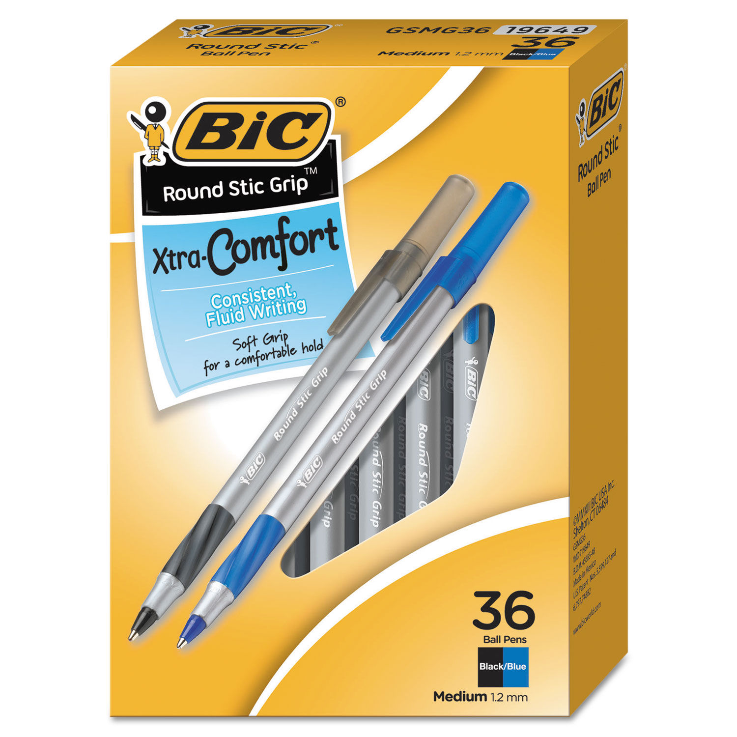 Medium 96 ct. BIC Round Stic Xtra Life Office School Ballpoint Stick Pen BLUE