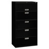 HON685LP - Brigade 600 Series Lateral File, 4 Legal/Letter-Size File Drawers, 1 Roll-Out File Shelf, Black, 36" x 18" x 64.25"