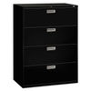 HON694LP - Brigade 600 Series Lateral File, 4 Legal/Letter-Size File Drawers, Black, 42" x 18" x 52.5"