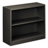 HONS30ABCS - Metal Bookcase, Two-Shelf, 34.5w x 12.63d x 29h, Charcoal