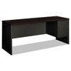 HON38856RNS - 38000 Series Right Pedestal Credenza, 72w x 24d x 29.5h, Mahogany/Charcoal