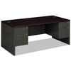 HON38180NS - 38000 Series Double Pedestal Desk, 72" x 36" x 29.5", Mahogany/Charcoal