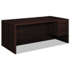 HON10585RNN - 10500 Series "L" Workstation Right Pedestal Desk with 3/4 Height Pedestal, 72" x 36" x 29.5", Mahogany