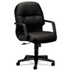 HON2092SR11T - Pillow-Soft 2090 Series Leather Managerial Mid-Back Swivel/Tilt Chair, Supports 300 lb, 16.75" to 21.25" Seat Height, Black