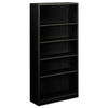 HONS72ABCP - Metal Bookcase, Five-Shelf, 34.5w x 12.63w x 71h, Black