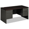 HON38155NS - 38000 Series Double Pedestal Desk, 60" x 30" x 29.5", Mahogany/Charcoal