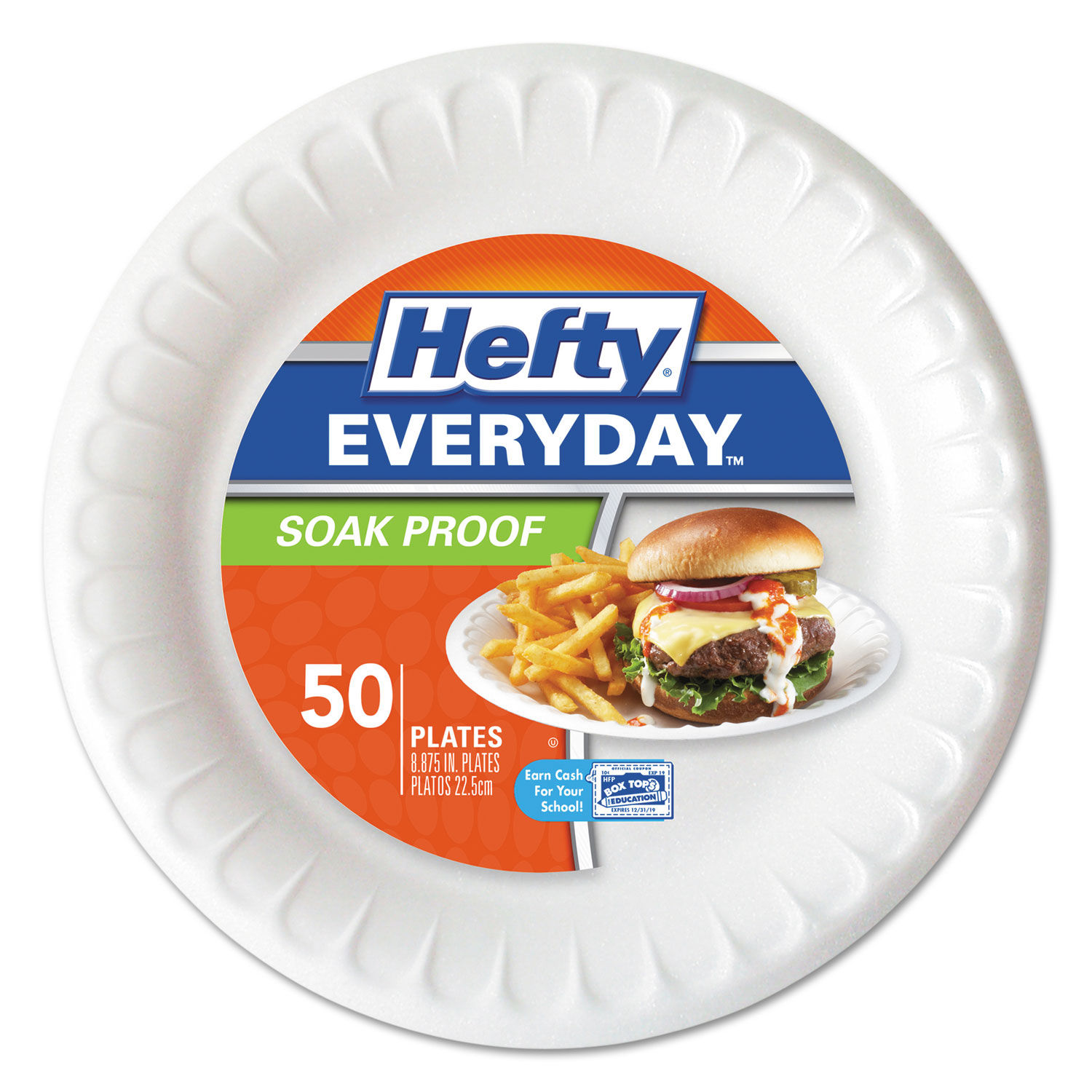 Hefty Foam Plates, Soak Proof, 8 7/8 - 100 count