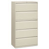 HON885LQ - 800 Series Five-Drawer Lateral File, Roll-Out/posting Shelves, 36 X 67, Lt Gray