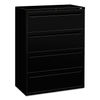 HON794LP - Brigade 700 Series Lateral File, 4 Legal/Letter-Size File Drawers, Black, 42" x 18" x 52.5"