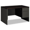 HON38251NS - 38000 Series Right Pedestal Desk, 48" x 30" x 29.5", Mahogany/Charcoal