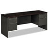 HON38854NS - 38000 Series Kneespace Credenza, 72w x 24d x 29.5h, Mahogany/Charcoal