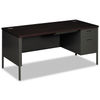 HONP3265RNS - Metro Classic Series Right Pedestal "L" Workstation Desk, 66" x 30" x 29.5", Mahogany/Charcoal