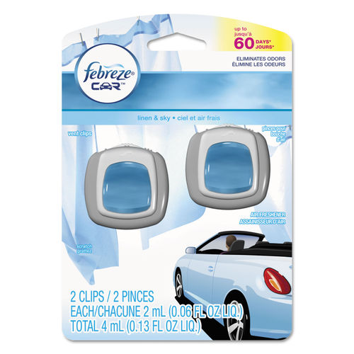 Febreze Air Freshener Car Vent Clips, Linen & Sky, 5-count