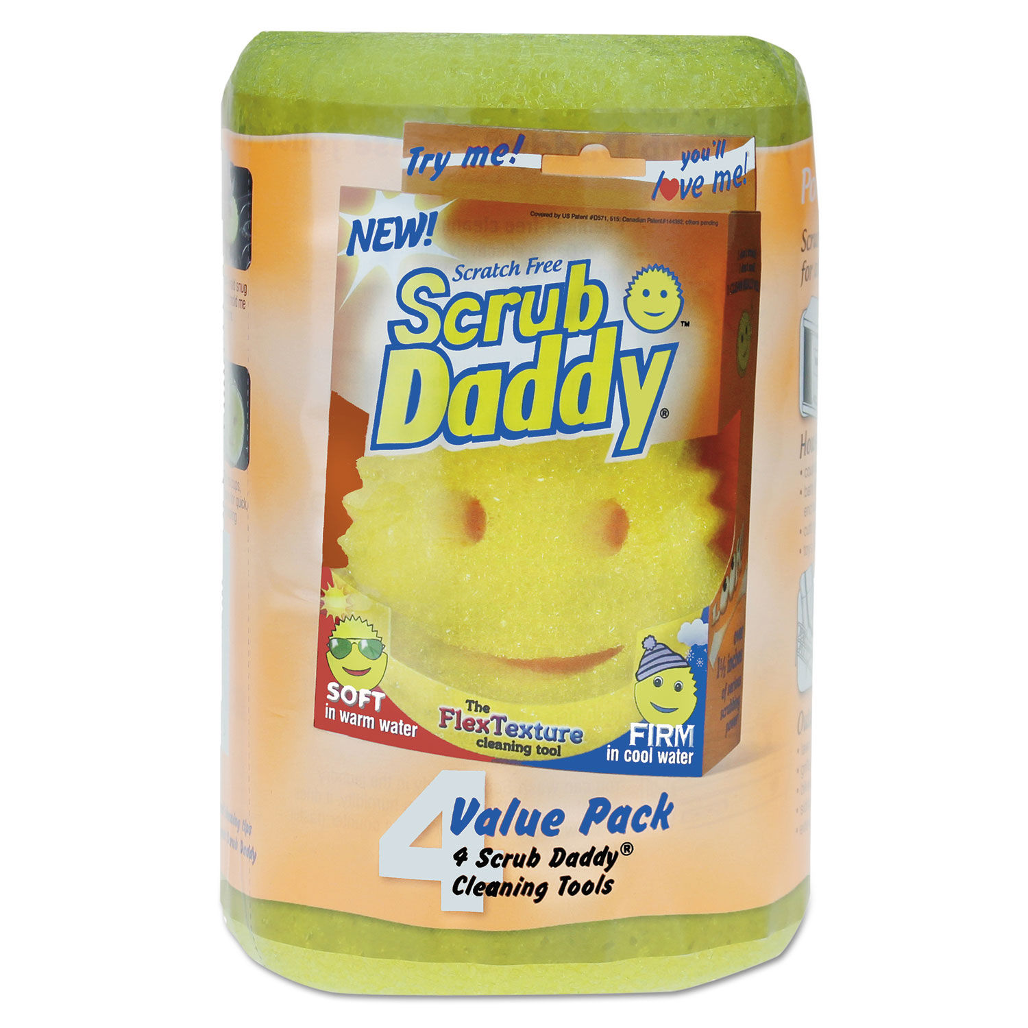  Scrub Daddy Sponge - Dye Free - Scratch-Free Scrubber