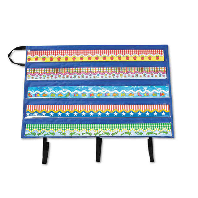 Border Storage Pocket Chart, Blue/Clear, 41 Border Storage Pocket Chart, Blue/Clear, 41
