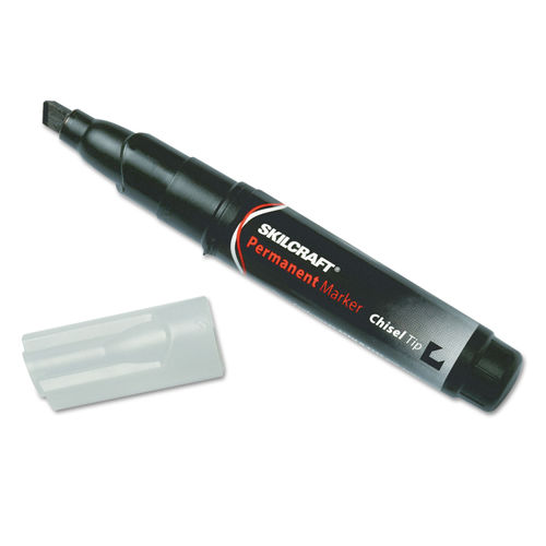 Jumbo Permanent Markers Durable Black Chisel Tip Waterproof Quick Drying -  12 pk