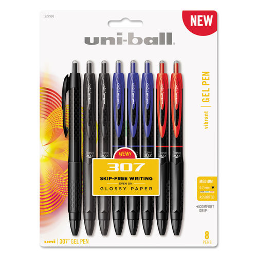 Uniball One Gel Pen 5 Pack, 0.7mm Medium Assorted Pens, Gel Ink