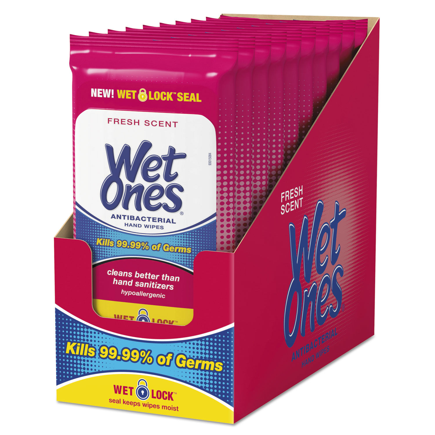 Wet Ones Antibacterial Hand And Face Wipes, Fresh Scent - 40 Ea