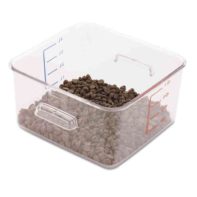 SpaceSaver Square Containers, 4 qt, 8.8 x 8.75 x 4.75, Clear, Plastic SpaceSaver Square Containers, 4 qt, 8.8 x 8.75 x 4.75, Clear, Plastic