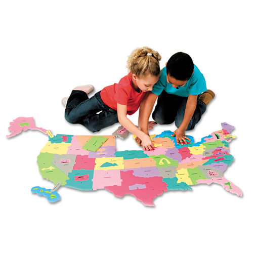 USA Map 50 Piece Jigsaw Floor Puzzle