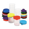 CKC5100 - No-Spill Paint Cups, Assorted Color Lids/Cear Cups, 10/Set