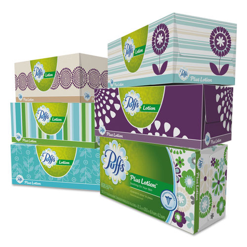 P&G Puffs Plus Lotion Tissue, Cube Box, 2-Ply, White, 8.2x8.4" -  39383