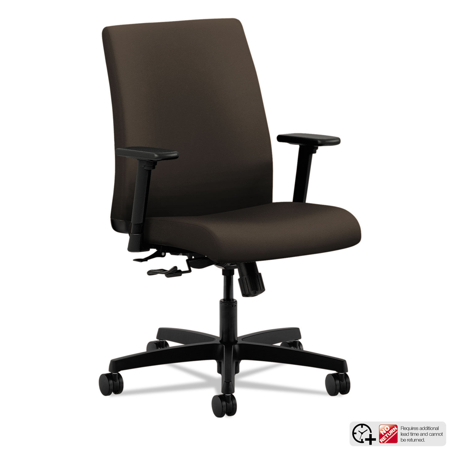 Ignition Series Fabric Low Back Task Chair Supports Up To 300 Lbs Espresso Seat Espresso Back Black Base