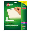 AVE8066 - Removable File Folder Labels with Sure Feed Technology, 0.66 x 3.44, White, 30/Sheet, 25 Sheets/Pack