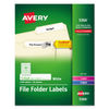 AVE5366 - Permanent TrueBlock File Folder Labels with Sure Feed Technology, 0.66 x 3.44, White, 30/Sheet, 50 Sheets/Box