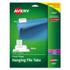 AVE5567 - Laser Printable Hanging File Tabs, 1/5-Cut, White, 2.06" Wide, 90/Pack